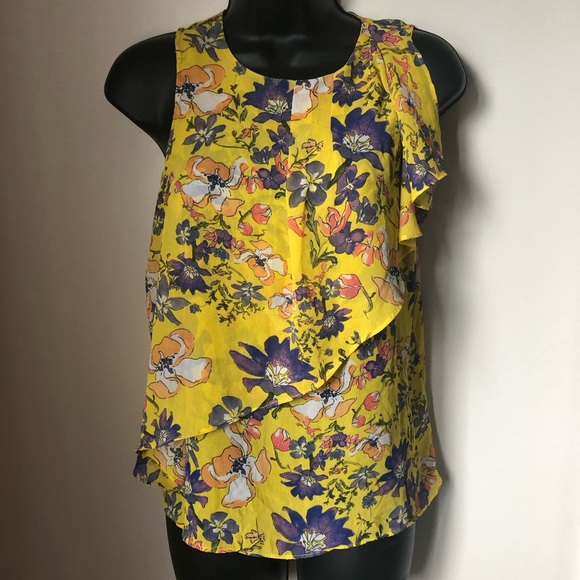 HD in Paris ANTHROPOLOGIE Ruffled Sleeveless sz XS - Picture 2 of 7